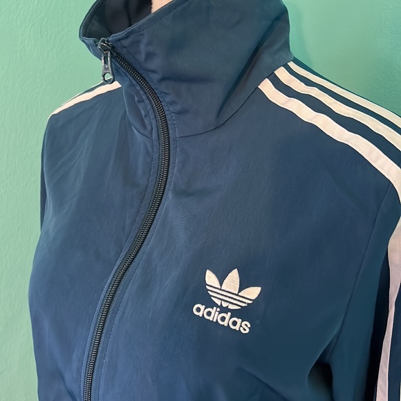 Adidas Full Zip High Neck Teal Active Streetwear Jacket - Picture 4 of 7